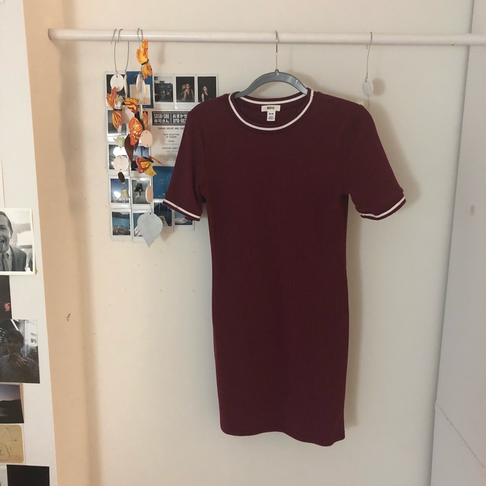 Dark red t-shirt dress